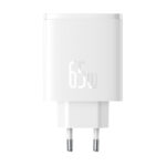 Baseus - Wall Charger Cube Pro (P10152301213-00) - Fast Charger, 2x Type-C, USB, 65W - White – Image 2