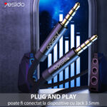 Yesido - Audio Cable (YAU14) - Jack 3.5mm to Jack 3.5mm, 1m - Black – Image 6