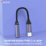 Yesido - Audio Cable Adapter (YAU19) - Type-C to Jack 3.5mm - Black – Image 2