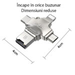 Yesido - Card Reader and Adapter (GS13) - MicroSD to USB, Type-C, Lightning, Micro-USB - Silver – Image 4