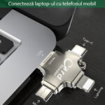 Yesido - Card Reader and Adapter (GS13) - MicroSD to USB, Type-C, Lightning, Micro-USB - Silver – Image 7