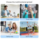 Techsuit - Phone Gimbal (M1) - Stabilizer Tripod, with Inception Mode, Face Tracking, Focus, Remote Control, Foldable - Gray – Image 6