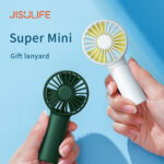 JisuLife - Premium Portable Mini Fan Life1 (FA20) - USB-C Rechargeable, 3 Wind Speeds, 2000mAh - Deep Green – Image 4