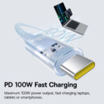 Baseus - Data Cable Gem (P10373000311-00) - Type-C to Type-C, Super Fast Charging 100W, 1m - Galaxy Blue – Image 3