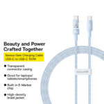 Baseus - Data Cable Gem (P10373000311-00) - Type-C to Type-C, Super Fast Charging 100W, 1m - Galaxy Blue – Image 2