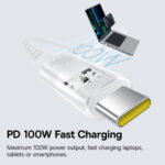Baseus - Data Cable Gem (P10373000211-01) - Type-C to Type-C, Super Fast Charging 100W, 2m - Moon White – Image 4