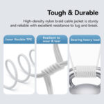 Baseus - Data Cable Gem (P10373000211-01) - Type-C to Type-C, Super Fast Charging 100W, 2m - Moon White – Image 6
