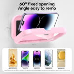 Techsuit - Phone Holder (LC-999) - Wall Box Case, Anti-Fog, Retractable, Adjustable, Waterproof, for 4-7inch Phones - Gold Green – Image 3