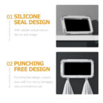 Techsuit - Phone Holder (LC-888) - Wall Box Case, Anti-Fog, with Adhesive Hooks, Waterproof - White / Gray – Image 4