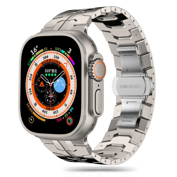 Techsuit - Watchband (W063) - Apple Watch 1/2/3/4/5/6/7/8/9/10/SE/SE 2/Ultra/Ultra 2 (42/44/45/46/49mm) - Titanium