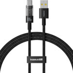 Baseus - Data Cable Gem (P10373002111-01) - USB to Type-C, Super Fast Charging 100W, 2m - Cluster Black
