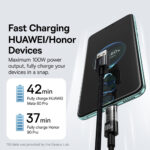 Baseus - Data Cable Gem (P10373002111-01) - USB to Type-C, Super Fast Charging 100W, 2m - Cluster Black – Image 2