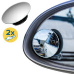 Techsuit - Blind Spot Car Mirror (2 pack) - Fullview, Round Form with Waterproof Adhesive - Black