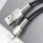 Baseus - Data Cable Cafule Series Metal (CALJK-B01) - USB to Lightning 2.4A, 2m - Black – Image 2