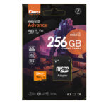 Dato - Memory Card Advance with Adapter (DTTF256GU3A2V30A) - MicroSDXC, 256GB, U3, A2, V30, Read 100MB/s - Black