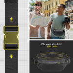 Spigen - Waist Bag Klasden (KD411) - with Adjustable Belt, Water Resistant, Lightweight, RFID-blocking - Black – Image 5