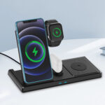 Yesido - Wireless Charging Station 4in1 (DS13) - Multi-Function for Phone, Apple Watch, AirPods, 18W - Black – Image 3