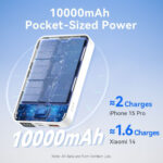 Vention - Magnetic Wireless Power Bank (FHTW0) - 2x USB-C, USB, Lightning, Fast Charging, 22.5W, 10000mAh - White – Image 5