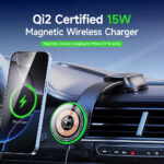 Duzzona - Car Holder with Wireless Charging (V5 Pro) - MagSafe Magnetic Grip for Dashboard, Fast Charging Qi2, 15W - Black – Image 2