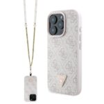 Guess - Leather Metal Logo Strass Crossbody (GUHCP16XP4TDSCPP) - iPhone 16 Pro Max - Pink