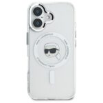 Karl Lagerfeld - IML MagSafe (KLHMP16SHLSKIH) - iPhone 16 - White Metal Karl`s Head – Image 4