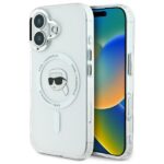 Karl Lagerfeld - IML MagSafe (KLHMP16SHLSKIH) - iPhone 16 - White Metal Karl`s Head