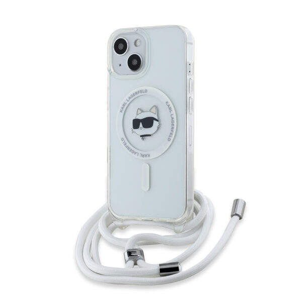 Karl Lagerfeld - IML Crossbody MagSafe (KLHMP14SHCCHNT) - iPhone 14 - Transparent Choupette Head&Cord