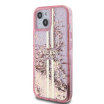 Guess - Liquid Glitter Gold Stripes (GUHCP15SLFCSEGP) - iPhone 15 - Pink – Image 4