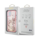 Guess - Liquid Glitter Gold Stripes (GUHCP15SLFCSEGP) - iPhone 15 - Pink – Image 7
