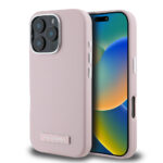 Karl Lagerfeld - Leather MagSafe (KLHMP16XPGMSRPP) - iPhone 16 Pro Max - Pink FW Metal Plate