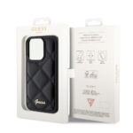 Guess - Quilted Metal Logo (GUHCP15LPSQSQSK) - iPhone 15 Pro - Black – Image 6