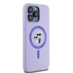 Karl Lagerfeld - Silicone Ring MagSafe (KLHMP15XSCMKCRHU) - iPhone 15 Pro Max - Purple Karl&Choupette Head – Image 4