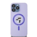 Karl Lagerfeld - Silicone Ring MagSafe (KLHMP15XSCMKCRHU) - iPhone 15 Pro Max - Purple Karl&Choupette Head – Image 3