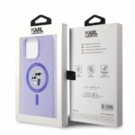 Karl Lagerfeld - Silicone Ring MagSafe (KLHMP15XSCMKCRHU) - iPhone 15 Pro Max - Purple Karl&Choupette Head – Image 5