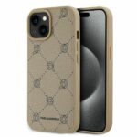 Karl Lagerfeld - Leather MagSafe (KLHMP15SPGKHPHE) - iPhone 15 - Beige Karl Head
