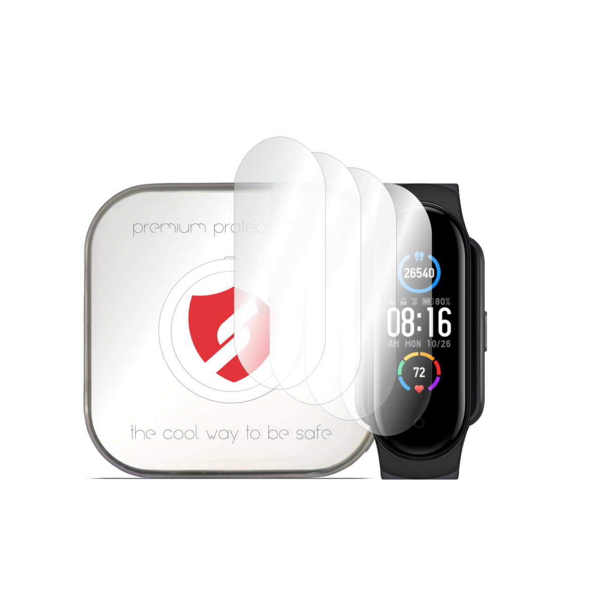 Smart Protection - Premium Classic (4 pack) - Xiaomi Mi Band 5 / 6 / 6 NFC / Amazfit Band 5 - Clear – Image 1