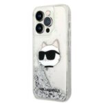 Karl Lagerfeld - Hardcase Glitter (KLHCP14LLNCHCS) - iPhone 14 Pro - Silver Choupette Head – Image 3