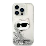 Karl Lagerfeld - Hardcase Glitter (KLHCP14LLNCHCS) - iPhone 14 Pro - Silver Choupette Head – Image 7