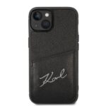 Karl Lagerfeld - Hardcase Leather Cardslots (KLHCP14MCSSK) - iPhone 14 Plus - Signature Logo – Image 3