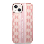 Karl Lagerfeld - Hardcase Monogram (KLHCP14MHKLSPCP) - iPhone 14 Plus - Pink Stripe – Image 3