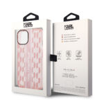 Karl Lagerfeld - Hardcase Monogram (KLHCP14MHKLSPCP) - iPhone 14 Plus - Pink Stripe – Image 8