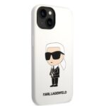 Karl Lagerfeld - Silicone (KLHCP14MSNIKBCH) - iPhone 14 Plus - White Ikonik – Image 5