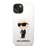 Karl Lagerfeld - Silicone (KLHCP14MSNIKBCH) - iPhone 14 Plus - White Ikonik – Image 3