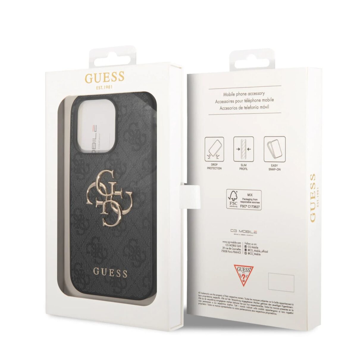 Guess - Hardcase 4G Big Metal Logo (GUHCP15L4GMGGR) - iPhone 15 Pro - Grey – Image 7