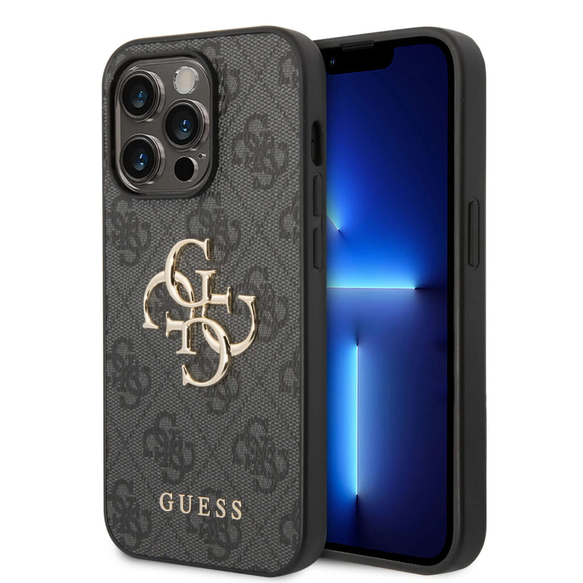 Guess - Hardcase 4G Big Metal Logo (GUHCP15L4GMGGR) - iPhone 15 Pro - Grey – Image 1