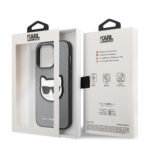 Karl Lagerfeld - Saffiano (KLHCP14XSAPCHG) - iPhone 14 Pro Max - Silver Choupette Head – Image 8