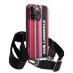 Karl Lagerfeld - Hardcase with Strap (KLHCP14XSTSTP) - iPhone 14 Pro Max - Pink Color Stripes – Image 4