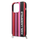 Karl Lagerfeld - Hardcase with Strap (KLHCP14XSTSTP) - iPhone 14 Pro Max - Pink Color Stripes – Image 3