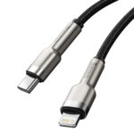 Baseus - Data Cable Cafule Series Metal (CATLJK-B01) - Type-C to Lightning, 20W, 2m - Black – Image 4