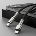 Baseus - Data Cable Cafule Series Metal (CATLJK-B01) - Type-C to Lightning, 20W, 2m - Black – Image 5